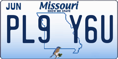 MO license plate PL9Y6U