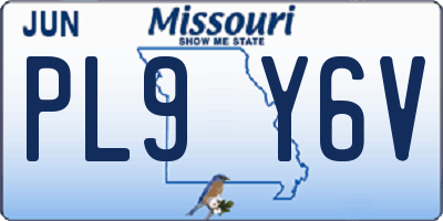 MO license plate PL9Y6V
