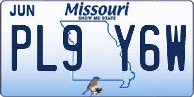 MO license plate PL9Y6W
