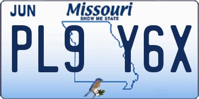 MO license plate PL9Y6X