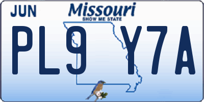 MO license plate PL9Y7A