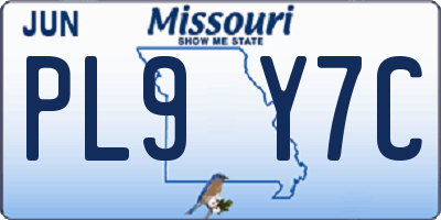 MO license plate PL9Y7C
