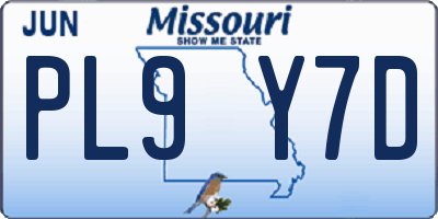 MO license plate PL9Y7D