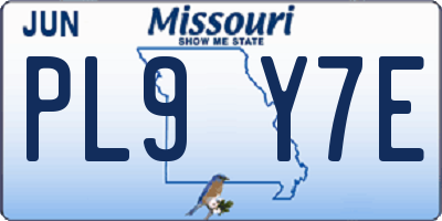 MO license plate PL9Y7E