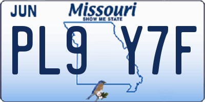 MO license plate PL9Y7F