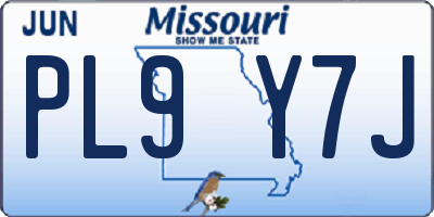 MO license plate PL9Y7J