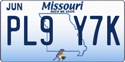 MO license plate PL9Y7K