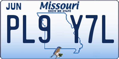 MO license plate PL9Y7L