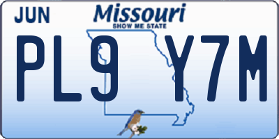 MO license plate PL9Y7M