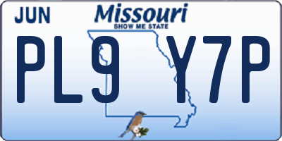 MO license plate PL9Y7P