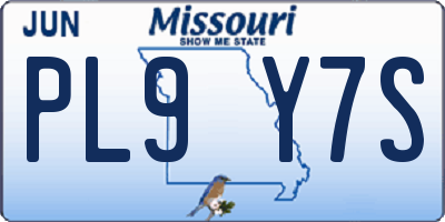 MO license plate PL9Y7S