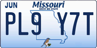 MO license plate PL9Y7T