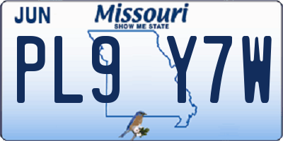 MO license plate PL9Y7W