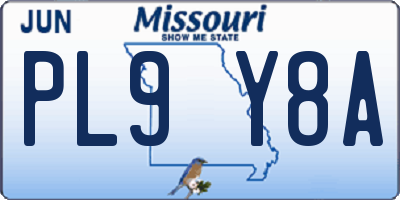 MO license plate PL9Y8A