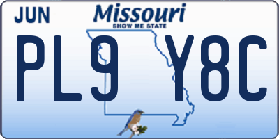 MO license plate PL9Y8C