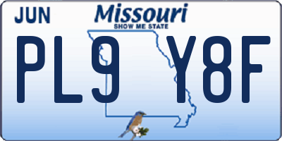 MO license plate PL9Y8F
