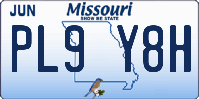 MO license plate PL9Y8H