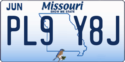 MO license plate PL9Y8J