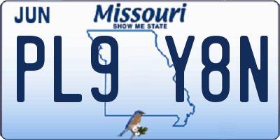 MO license plate PL9Y8N