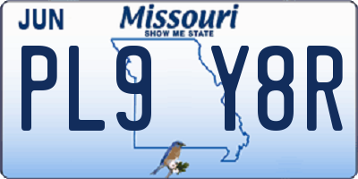 MO license plate PL9Y8R