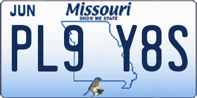 MO license plate PL9Y8S