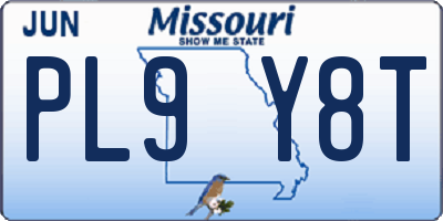 MO license plate PL9Y8T