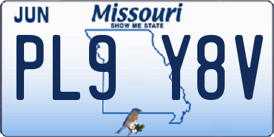 MO license plate PL9Y8V