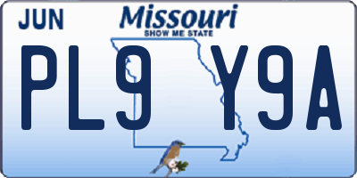 MO license plate PL9Y9A