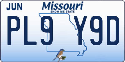 MO license plate PL9Y9D