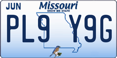 MO license plate PL9Y9G