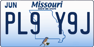 MO license plate PL9Y9J