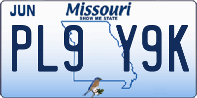 MO license plate PL9Y9K