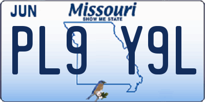 MO license plate PL9Y9L