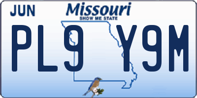 MO license plate PL9Y9M