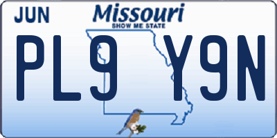 MO license plate PL9Y9N