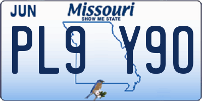 MO license plate PL9Y9O