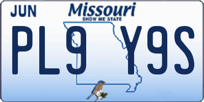 MO license plate PL9Y9S