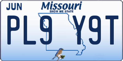 MO license plate PL9Y9T