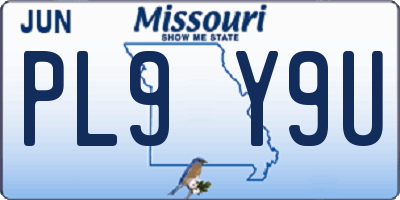 MO license plate PL9Y9U