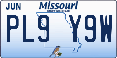 MO license plate PL9Y9W