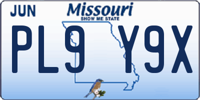 MO license plate PL9Y9X