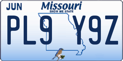 MO license plate PL9Y9Z