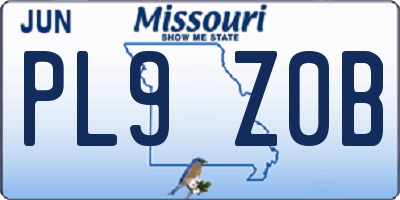 MO license plate PL9Z0B