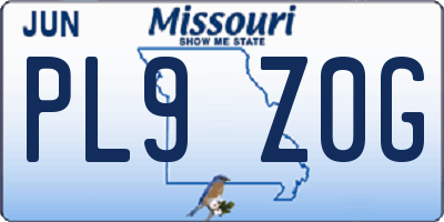 MO license plate PL9Z0G