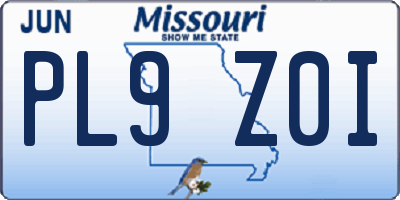 MO license plate PL9Z0I