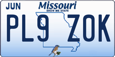 MO license plate PL9Z0K