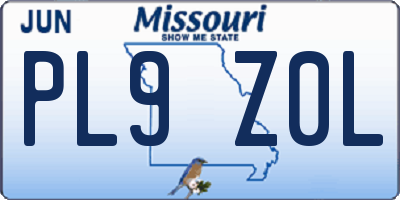 MO license plate PL9Z0L