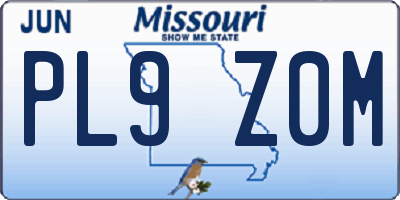 MO license plate PL9Z0M