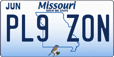 MO license plate PL9Z0N
