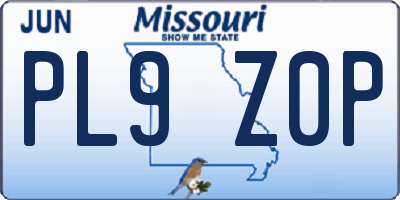 MO license plate PL9Z0P